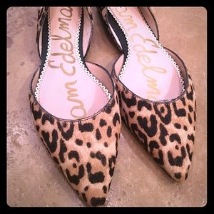 Sam Edelman Size 6 Calf Hair Leopard Print Flats